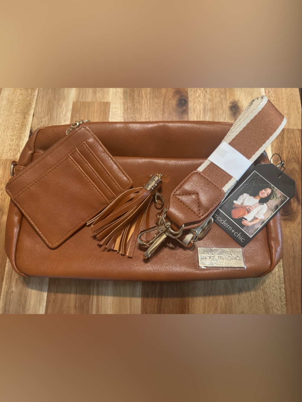 Modern + Chic Camel Alice Crossbody